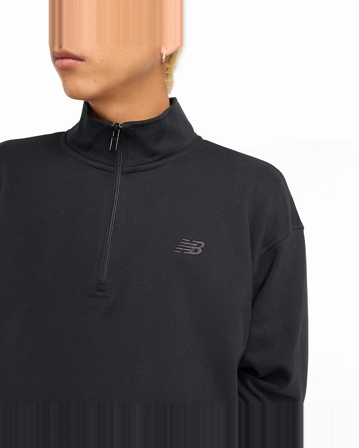 Пуловер New Balance Athletics Fleece 1/2 Zip черный — 7