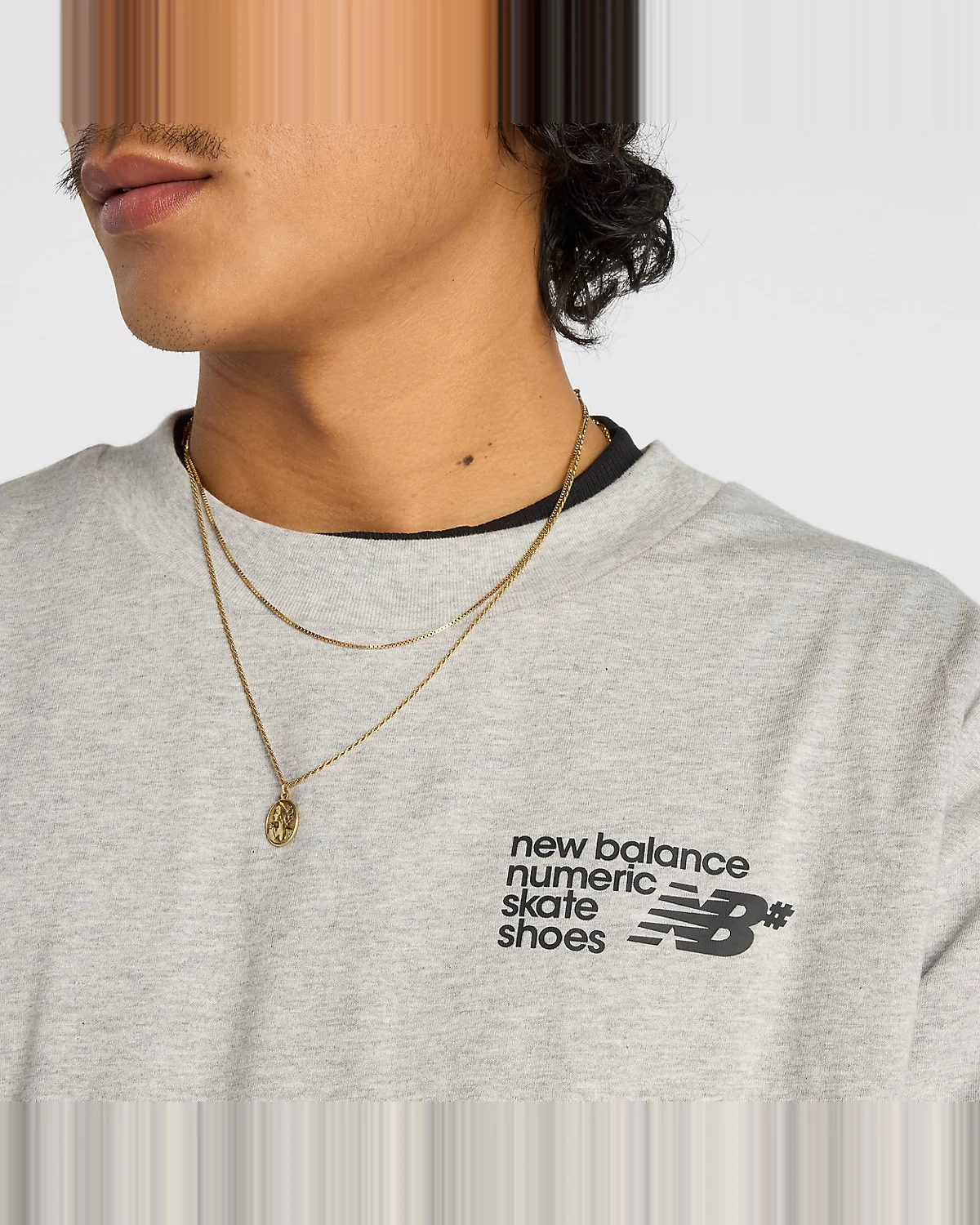 Футболка New Balance Numeric Small Logo серая — 4