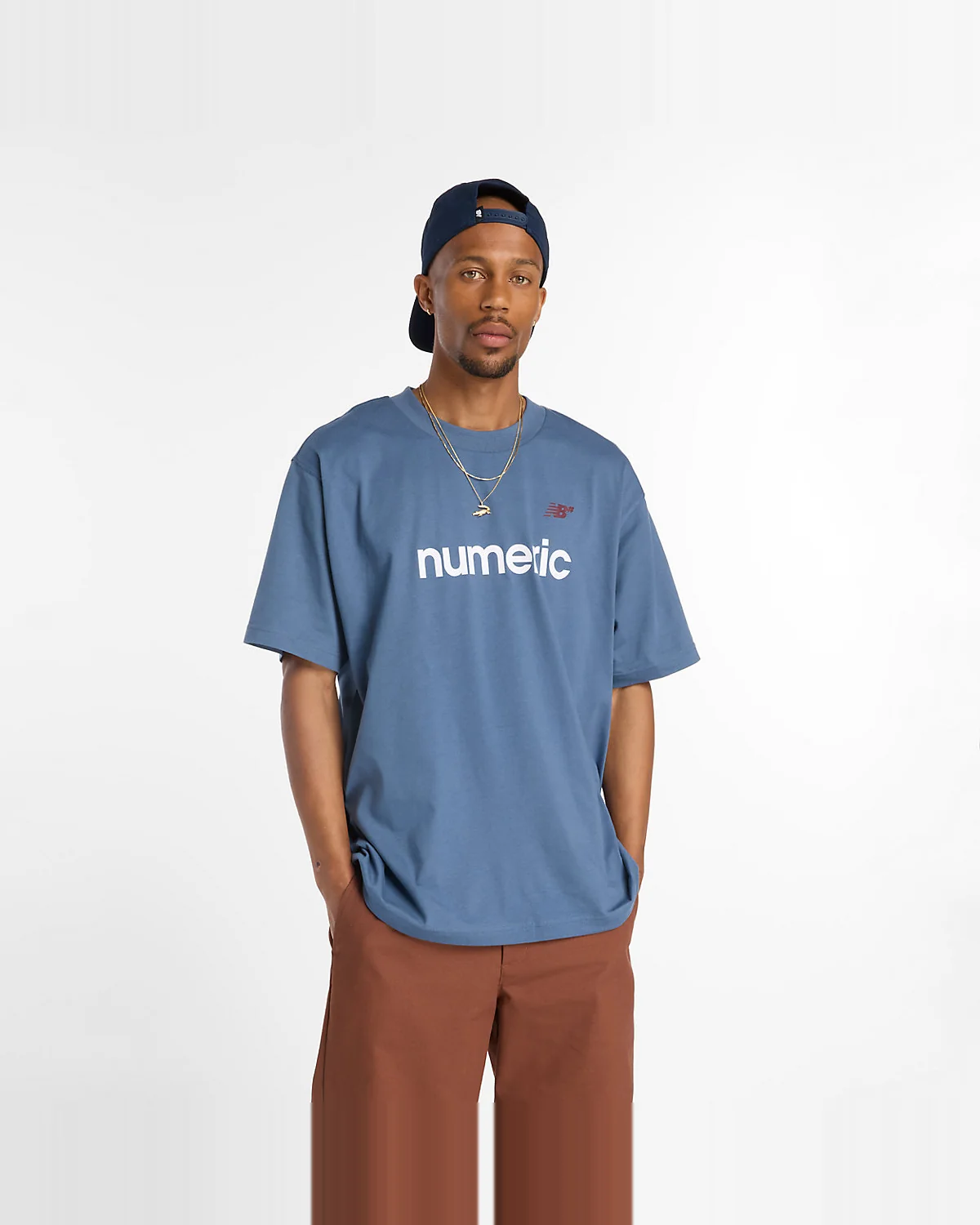 Футболка New Balance Numeric Linear Logo синяя — 2