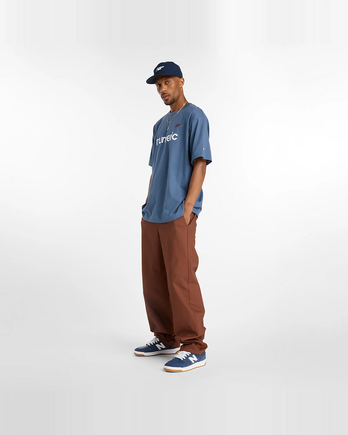 Футболка New Balance Numeric Linear Logo синяя — 3