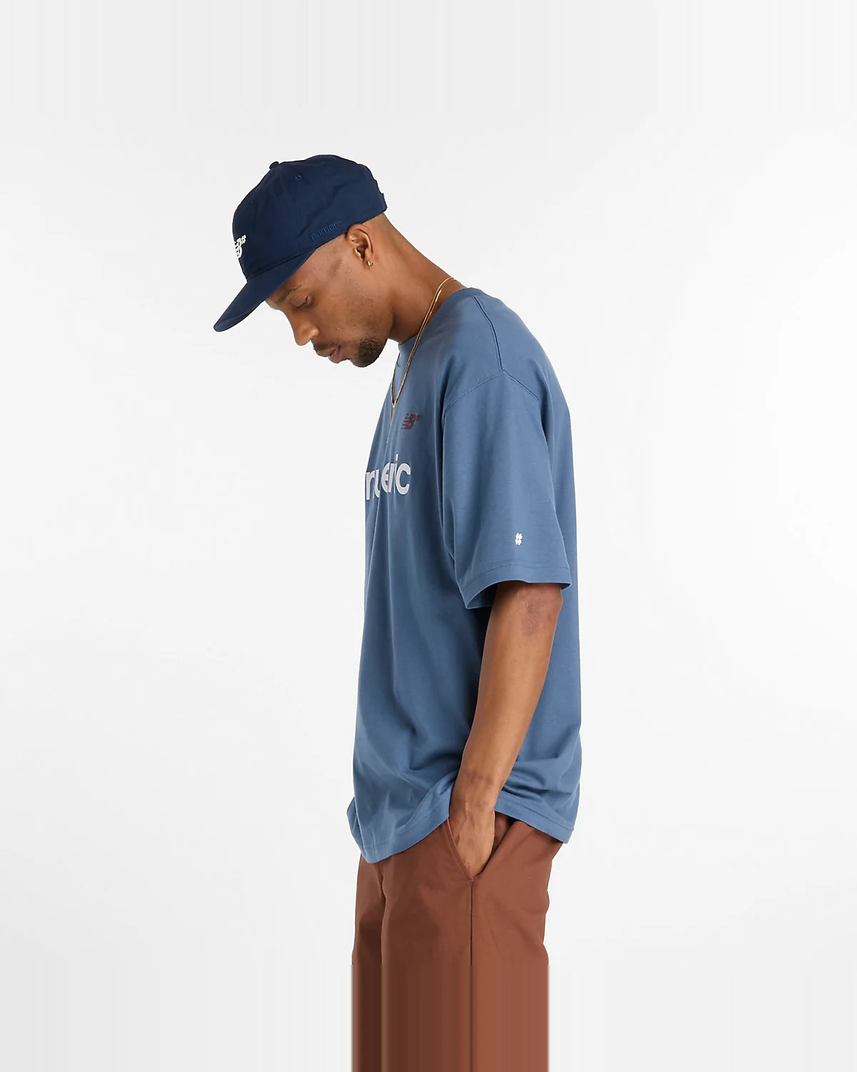 Футболка New Balance Numeric Linear Logo синяя — 6
