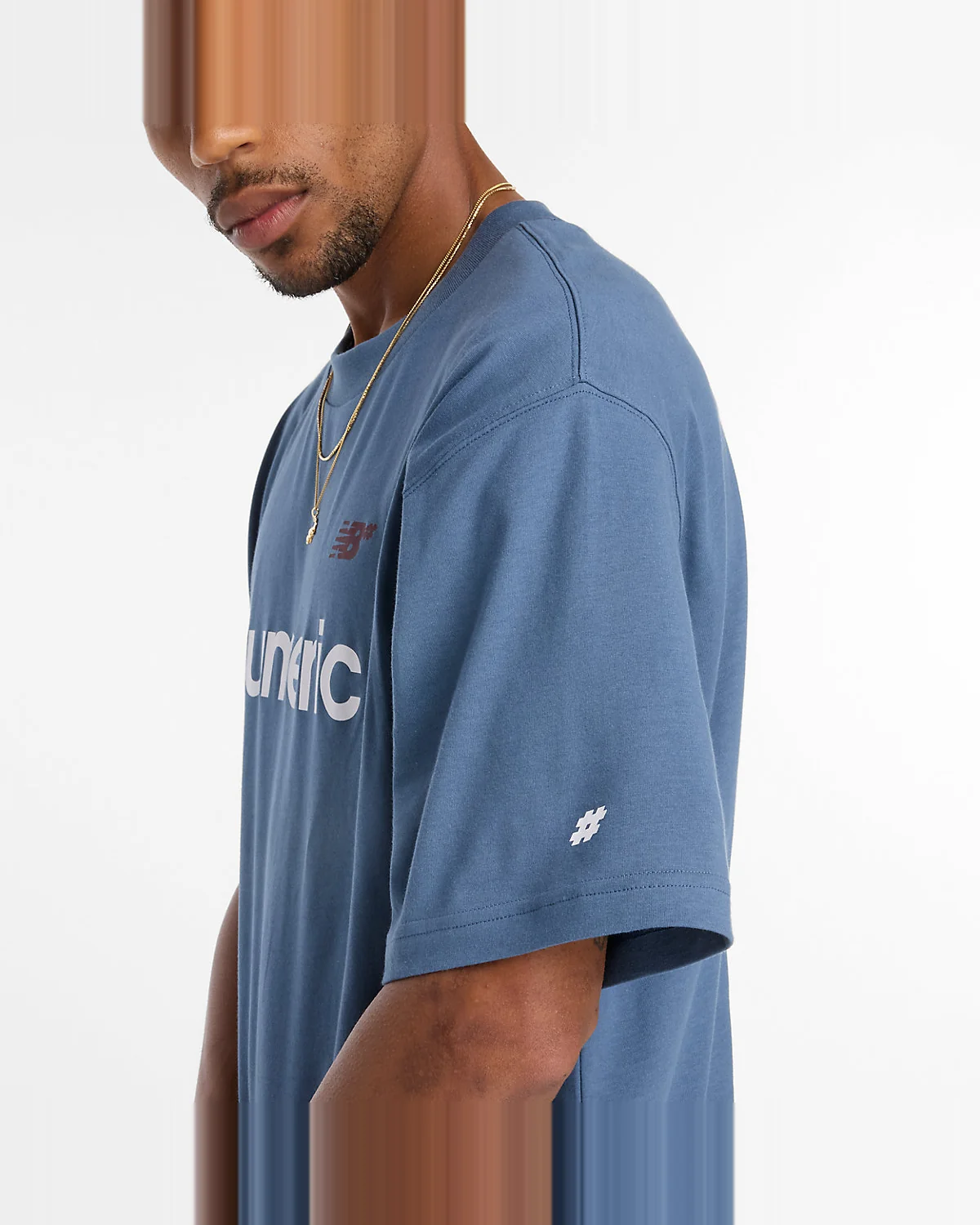 Футболка New Balance Numeric Linear Logo синяя — 7