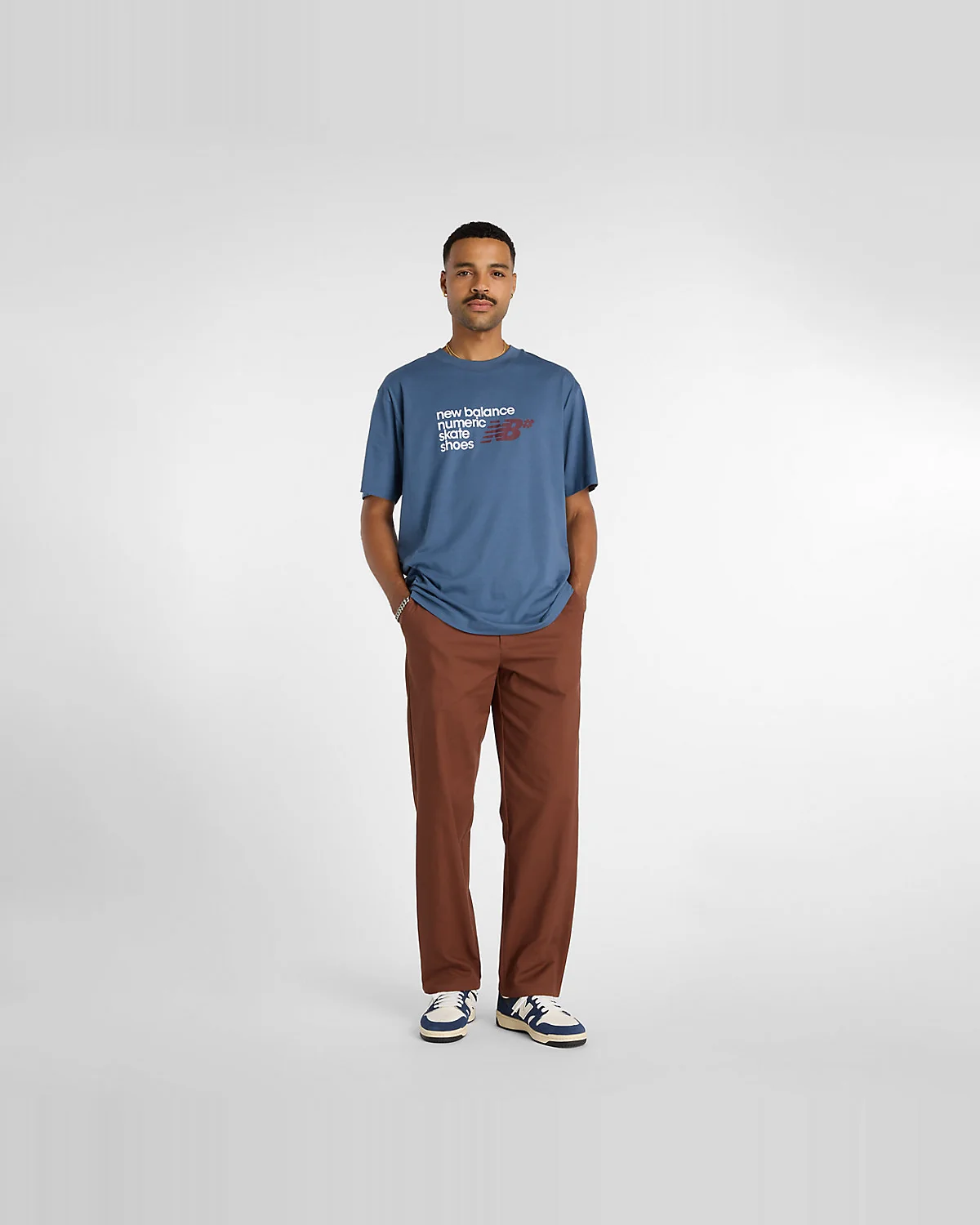 Футболка New Balance Numeric Stacked Graphic синяя — 3