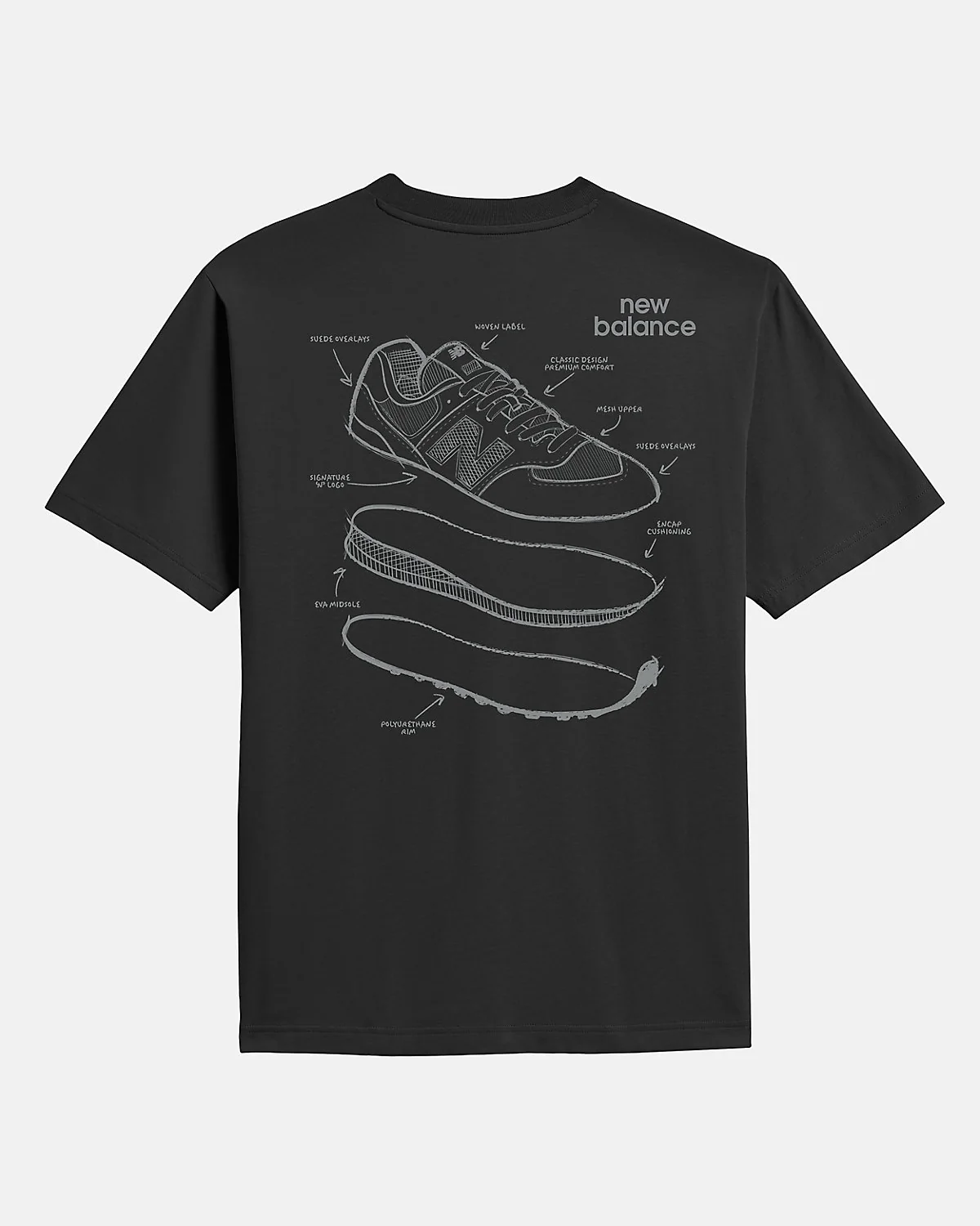 Футболка New Balance Shoe Schematics черная — 2