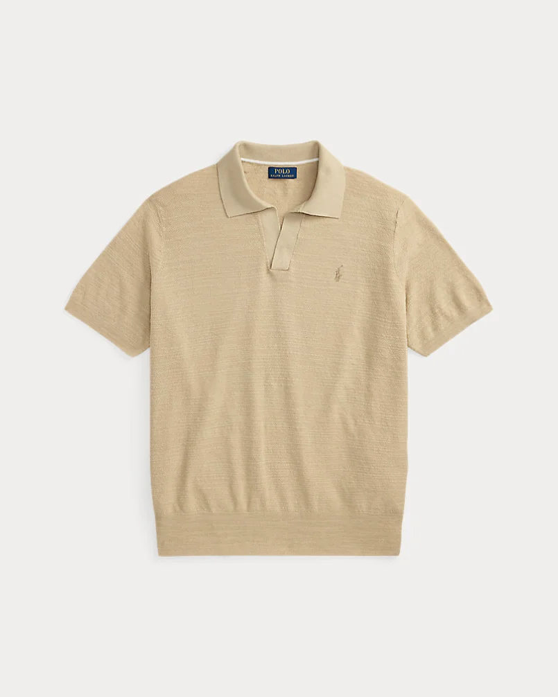 Трикотажное поло Ralph Lauren из хлопка с добавлением льна — 2