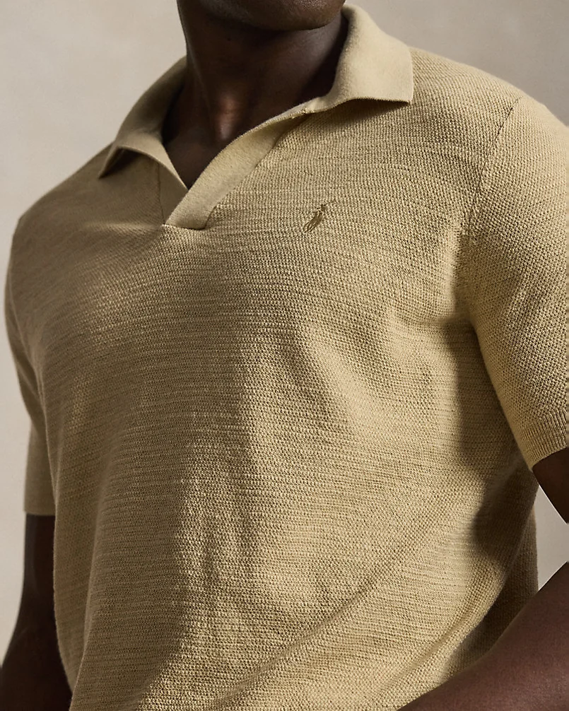 Трикотажное поло Ralph Lauren из хлопка с добавлением льна — 5