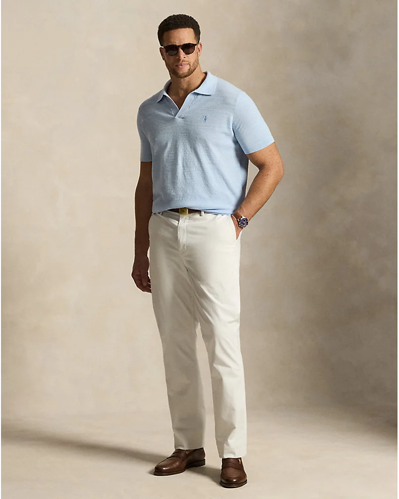Трикотажное поло Ralph Lauren из хлопка с добавлением льна — 3