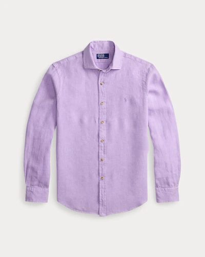 Льняная рубашка Classic Fit с вышивкой пони
