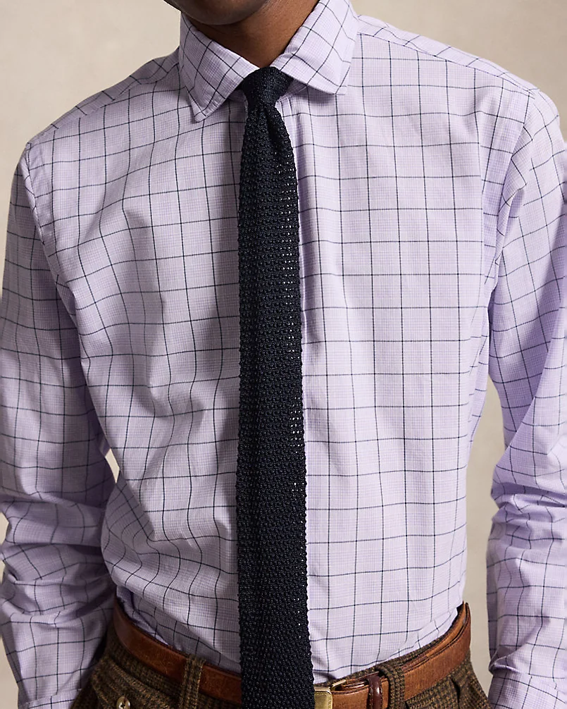 Рубашка в клетку windowpane из поплина — 5