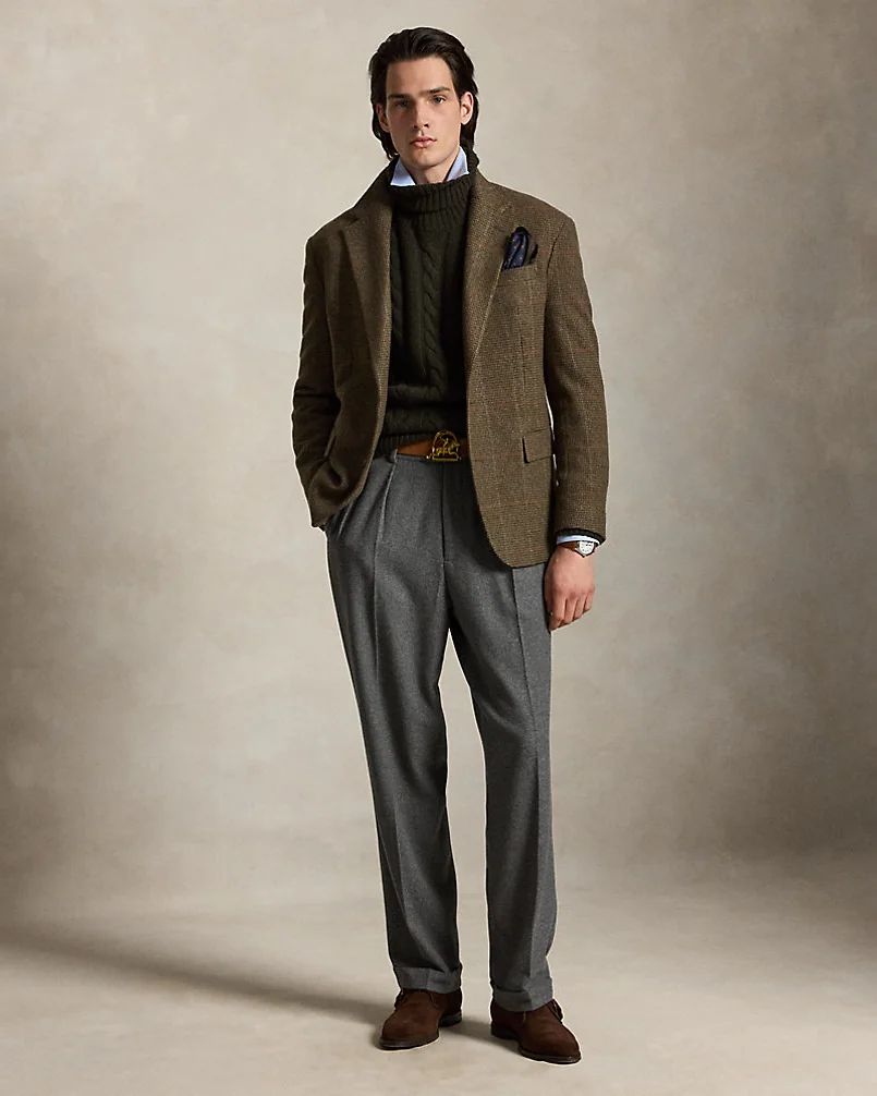 Брюки Ralph Lauren Suffield фланелевые серые — 2