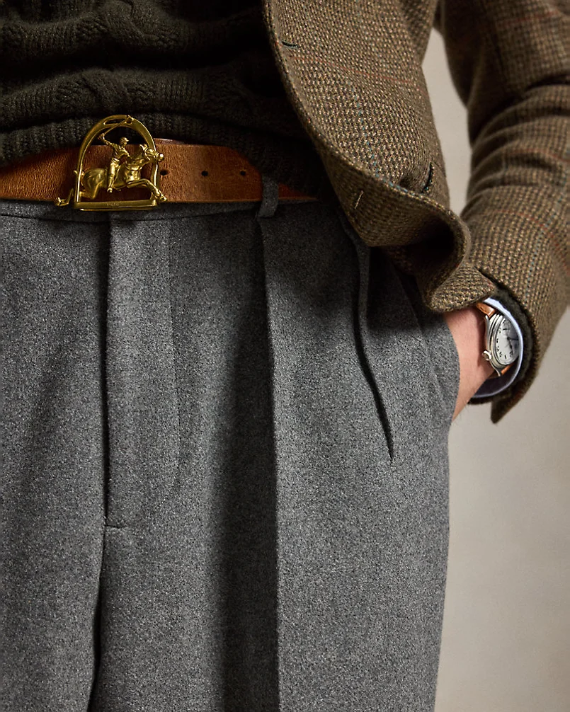 Брюки Ralph Lauren Suffield фланелевые серые — 5