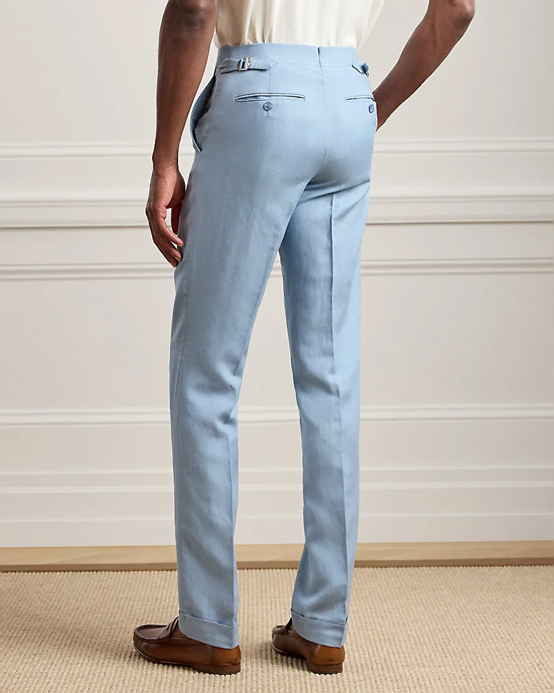 Брюки Ralph Lauren Purple Label Gregory шёлк-лён — 4