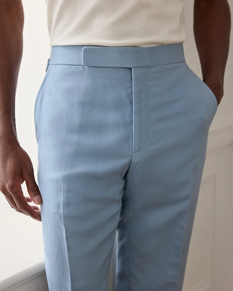 Брюки Ralph Lauren Purple Label Gregory шёлк-лён — 5