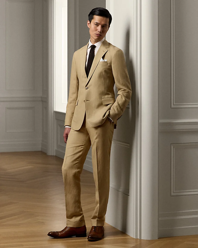 Брюки Ralph Lauren Purple Label Gregory шёлк-лён — 2