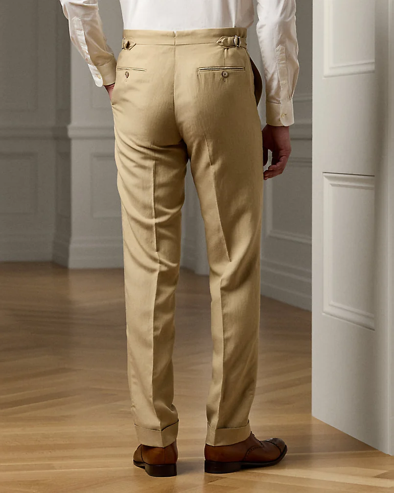 Брюки Ralph Lauren Purple Label Gregory шёлк-лён — 4