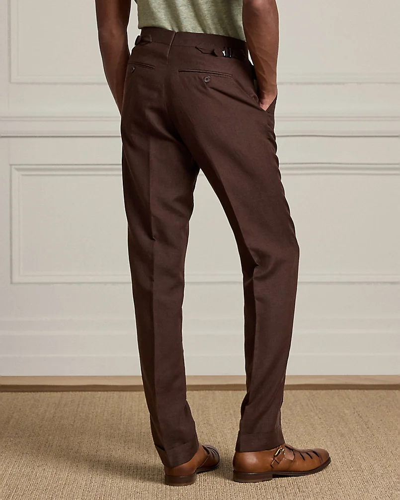 Брюки Ralph Lauren Purple Label Gregory шёлк-лён — 4