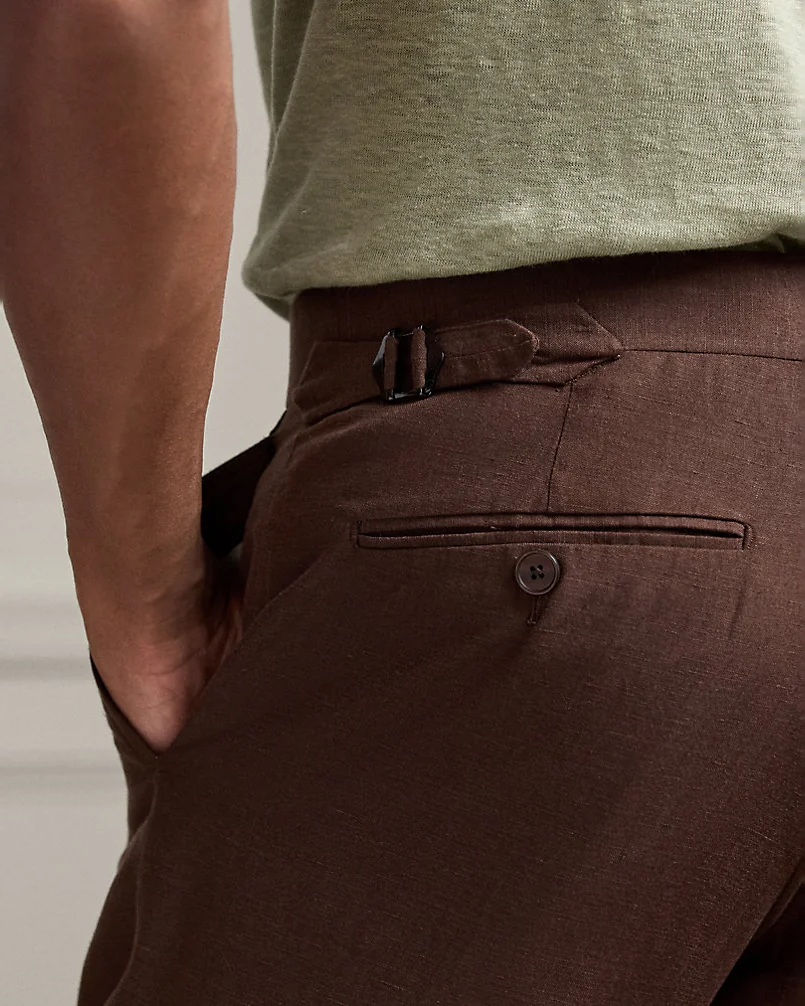 Брюки Ralph Lauren Purple Label Gregory шёлк-лён — 5