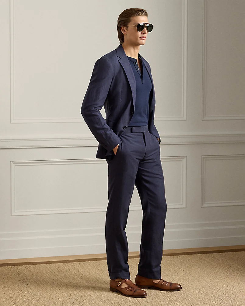 Брюки Ralph Lauren Purple Label Gregory шёлк-лён — 2