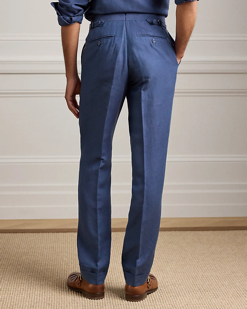 Брюки Ralph Lauren Purple Label Gregory шёлк-лён — 4