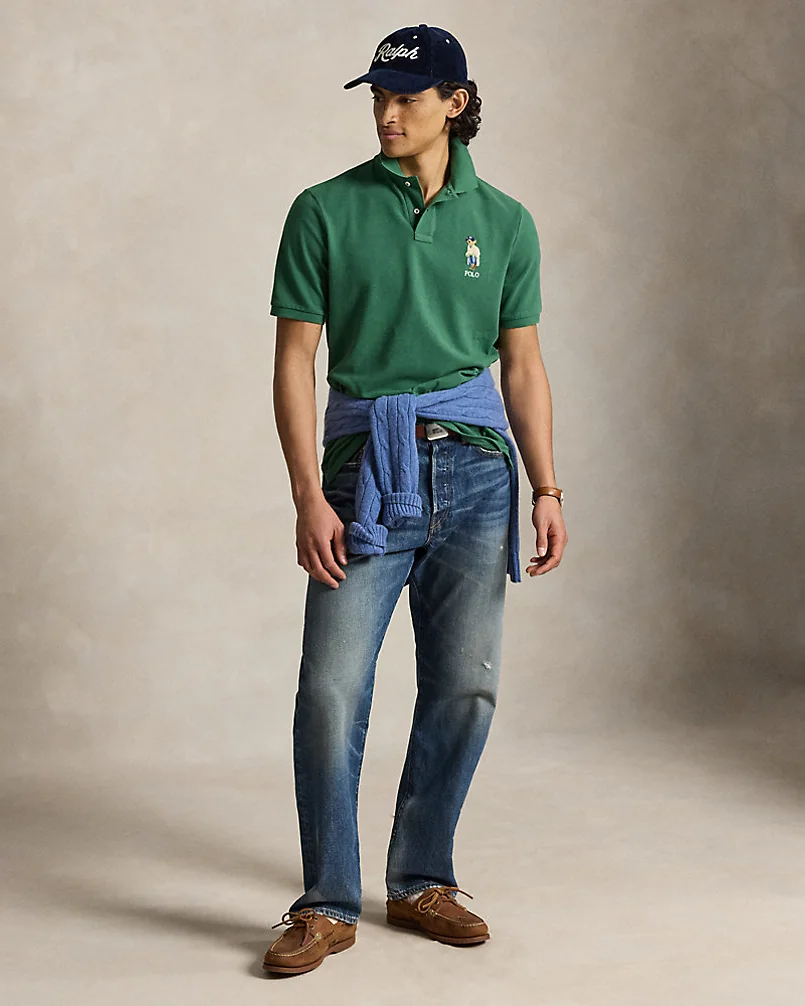 Поло Ralph Lauren с вышивкой Polo Bear из хлопкового пике — 3