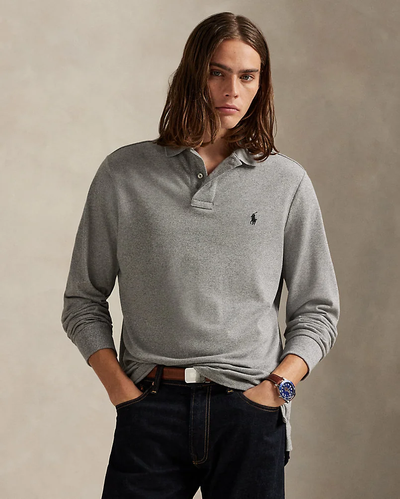Поло Ralph Lauren с длинным рукавом из сетчатого хлопка — 2