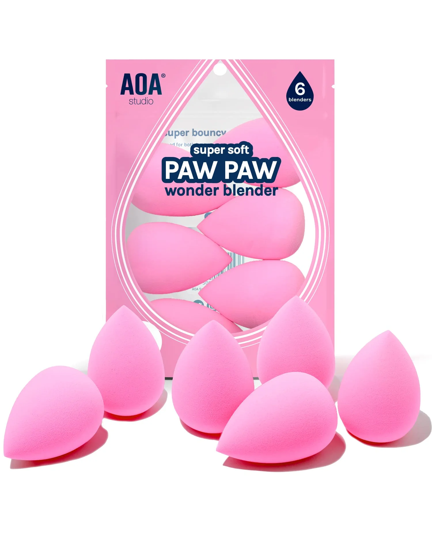 AOA Studio Collection спонжи для макияжа, набор 6шт — 1