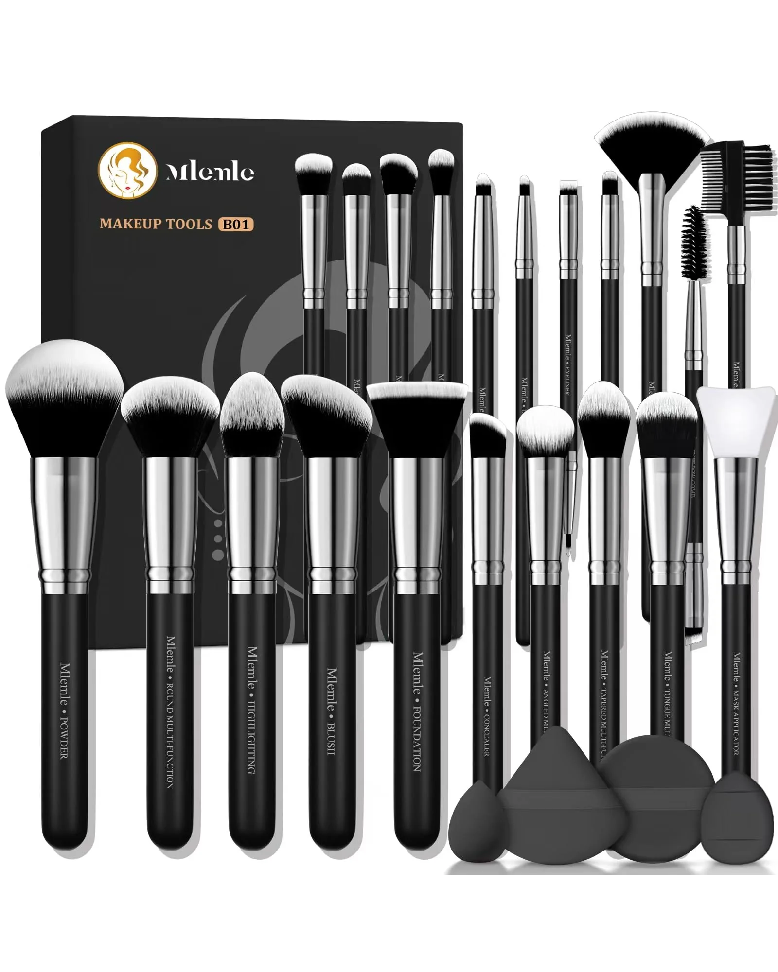 Mlemle Professional кисти для макияжа набор 25 шт — 1