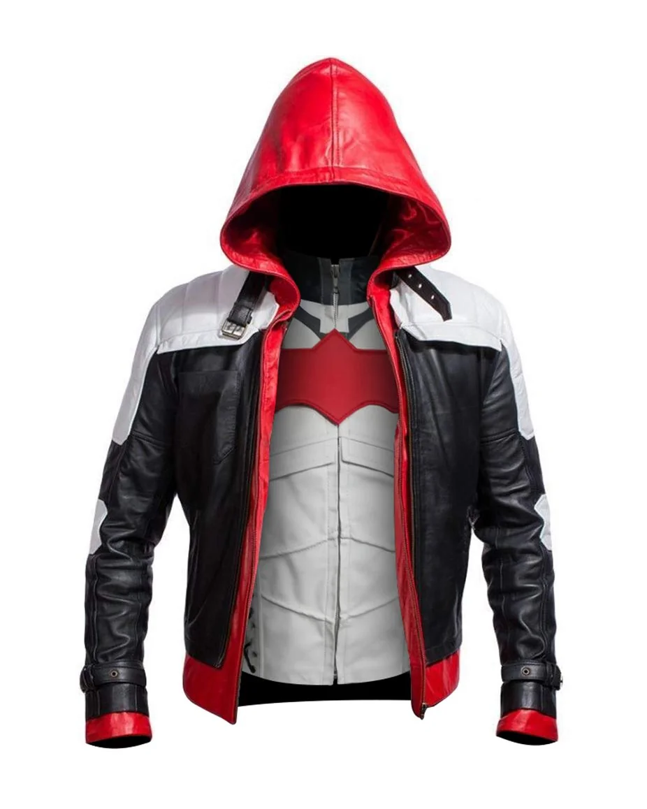 Куртка-жилет Red Hood 2-в-1 из искусственной кожи с капюшоном — 1