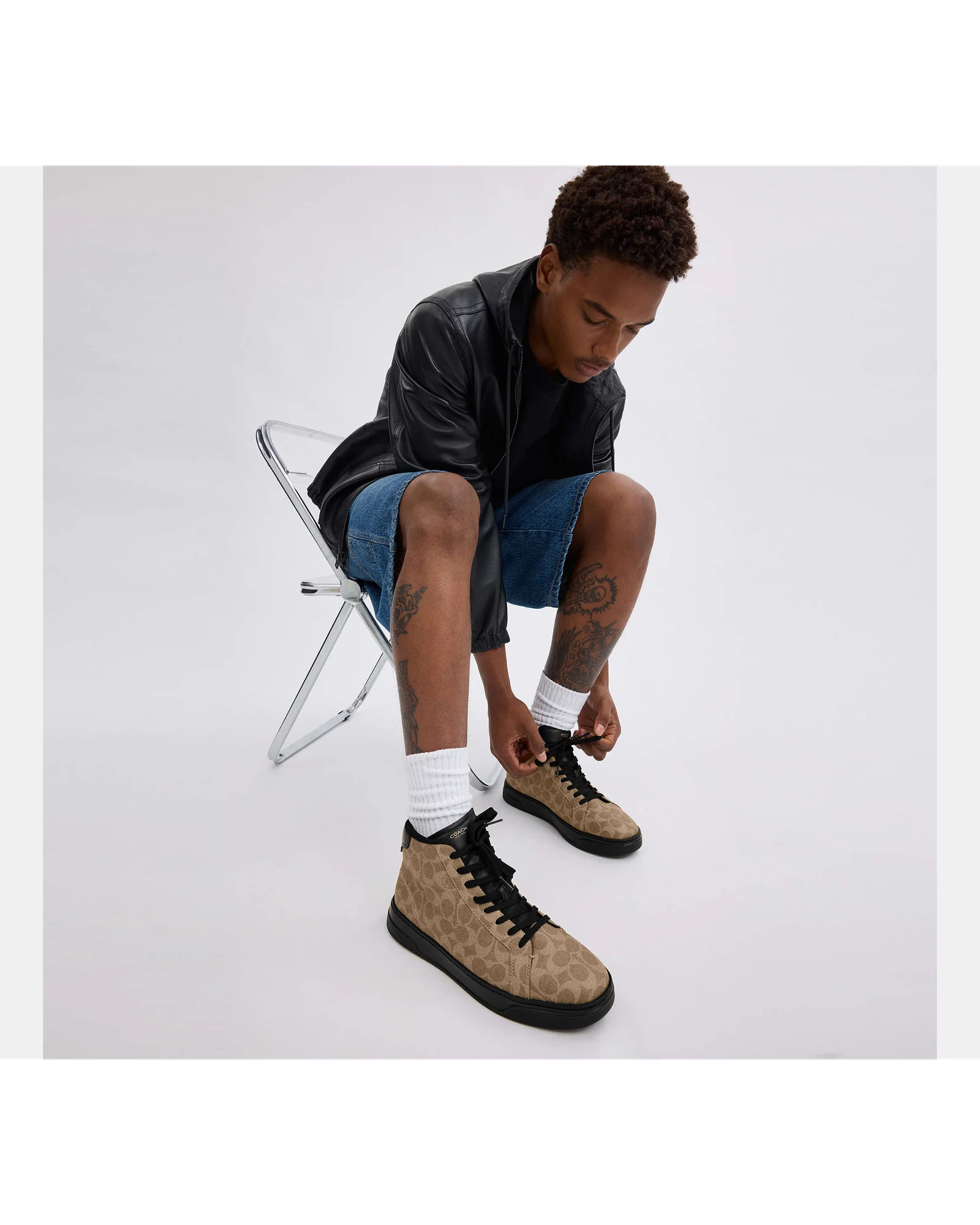 Высокие кроссовки Coach High Line из фирменного текстиля — 8