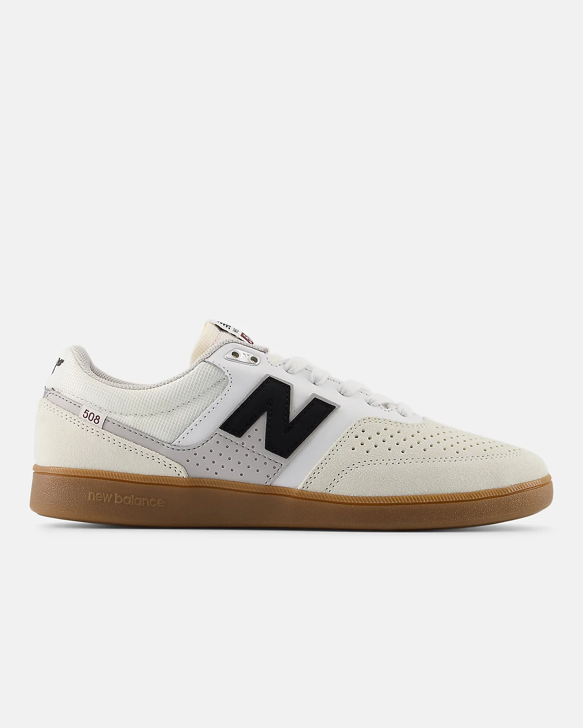 Серые скейт-кроссовки New Balance Numeric 508 с синим логотипом, вид сбоку