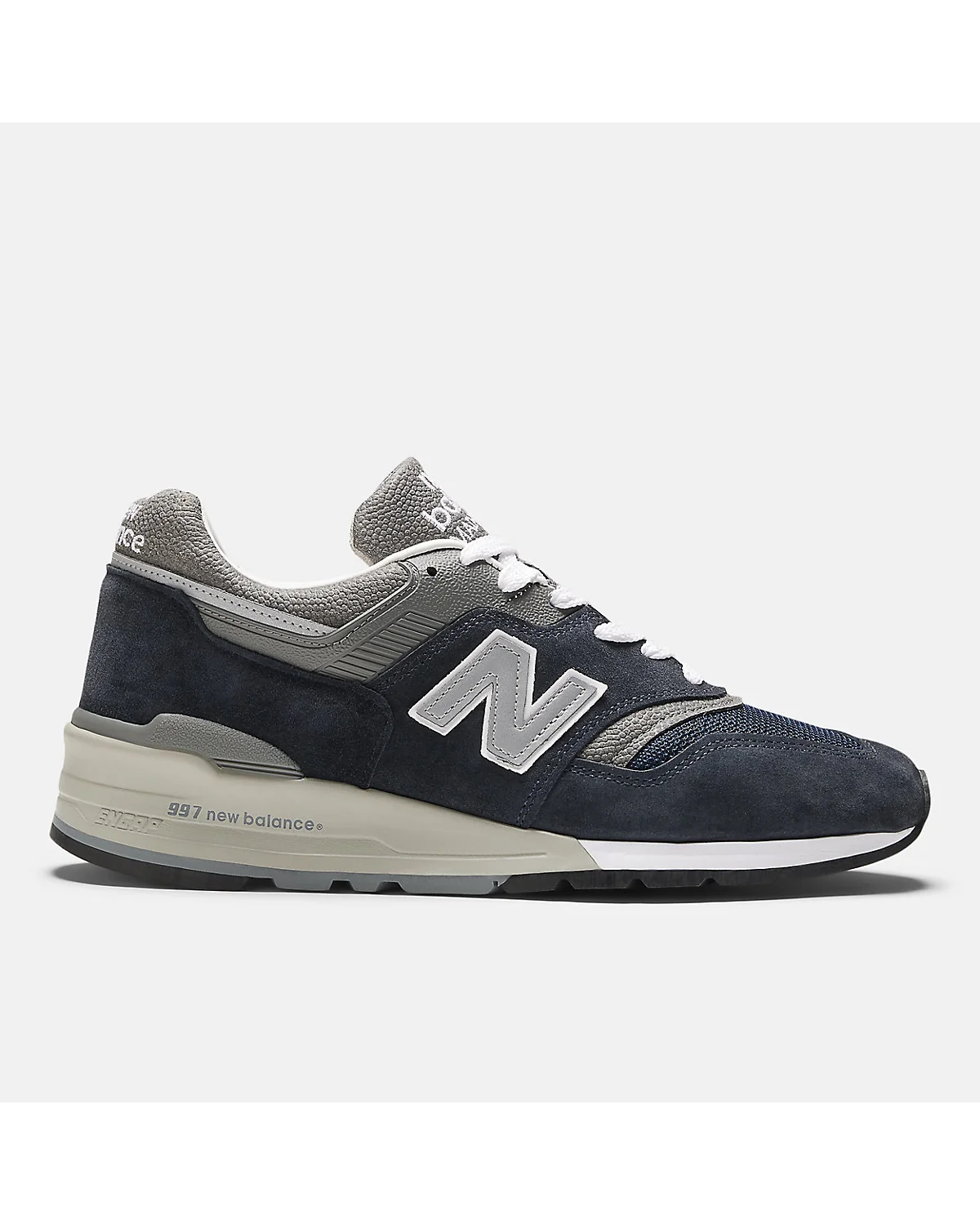 Тёмно-синие кроссовки New Balance 997, вид сбоку