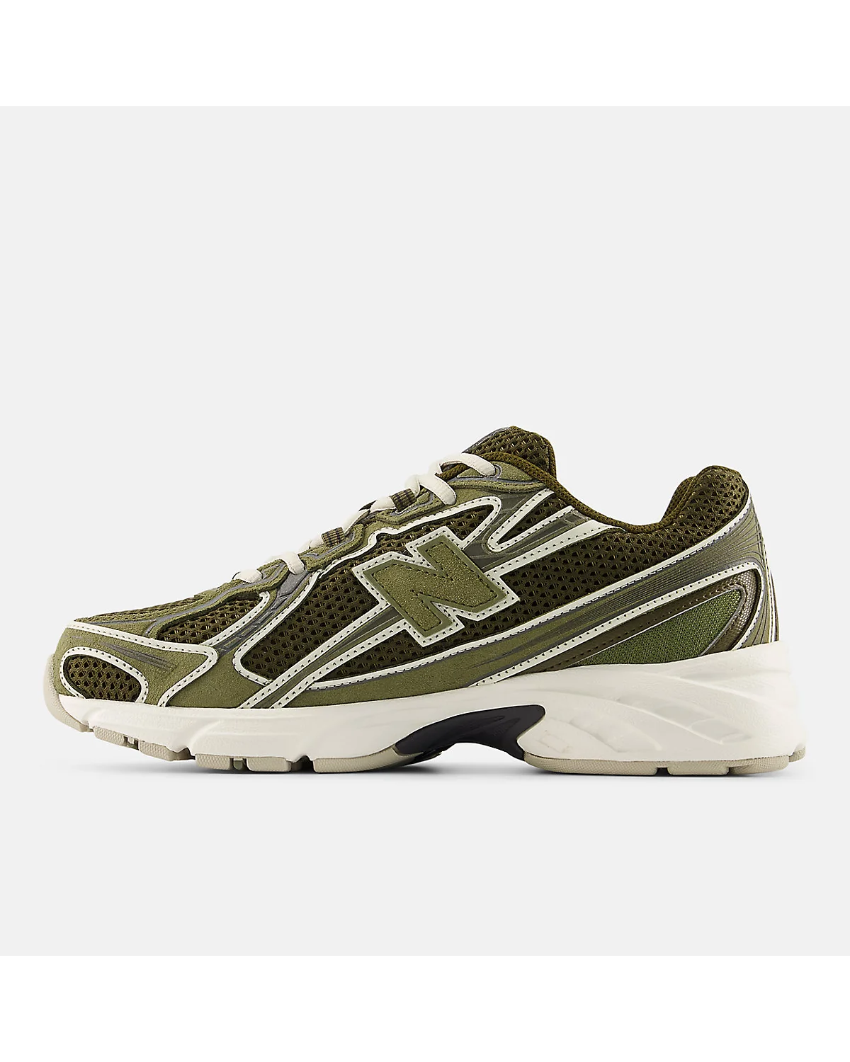 Оливковые кроссовки New Balance 740, задняя часть