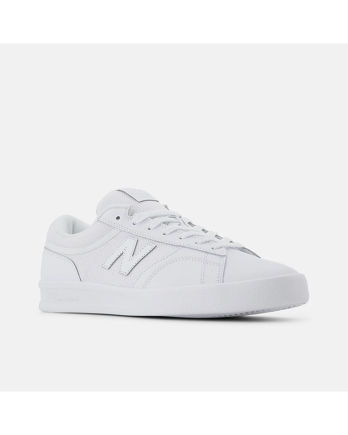 Кроссовки New Balance 430 белые, фронтальный вид, видна геометрия конструкции.