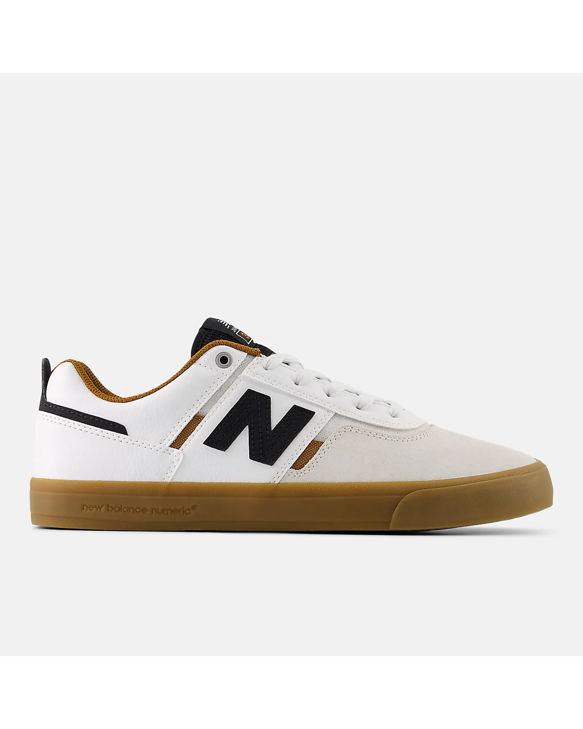 Скейтовые кроссовки New Balance Numeric Jamie Foy 306 белые с чёрным и коричневым.