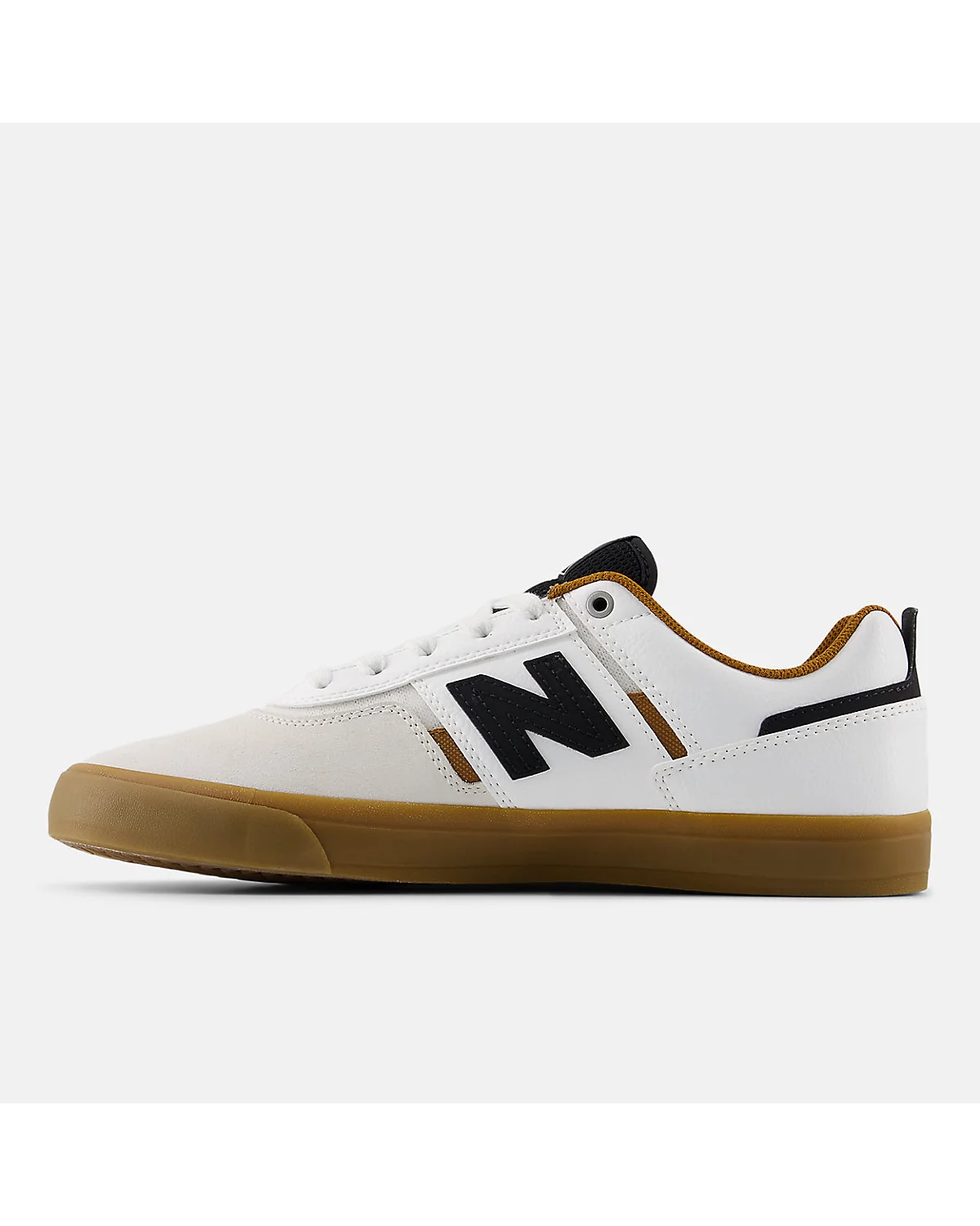Задний вид скейтовых кроссовок New Balance Numeric 306 с чёрными элементами.