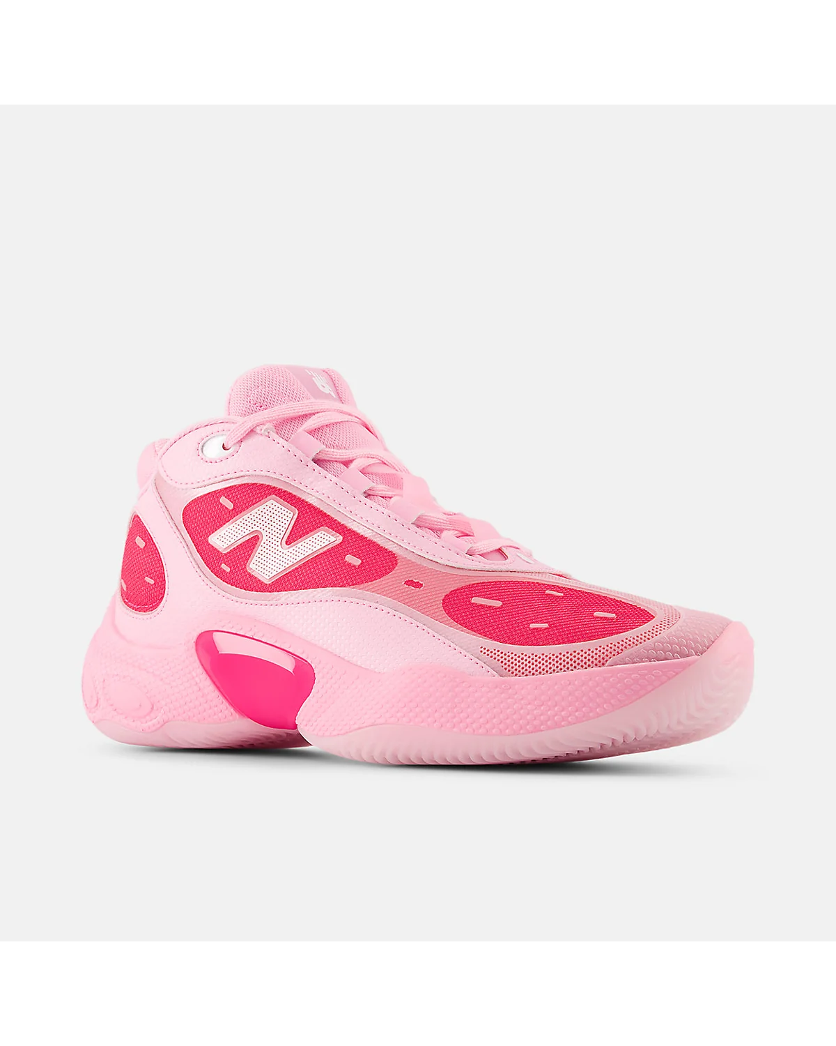 Кроссовки New Balance Fresh Foam BB v3 розовые, ракурс спереди, видна конструкция носка.
