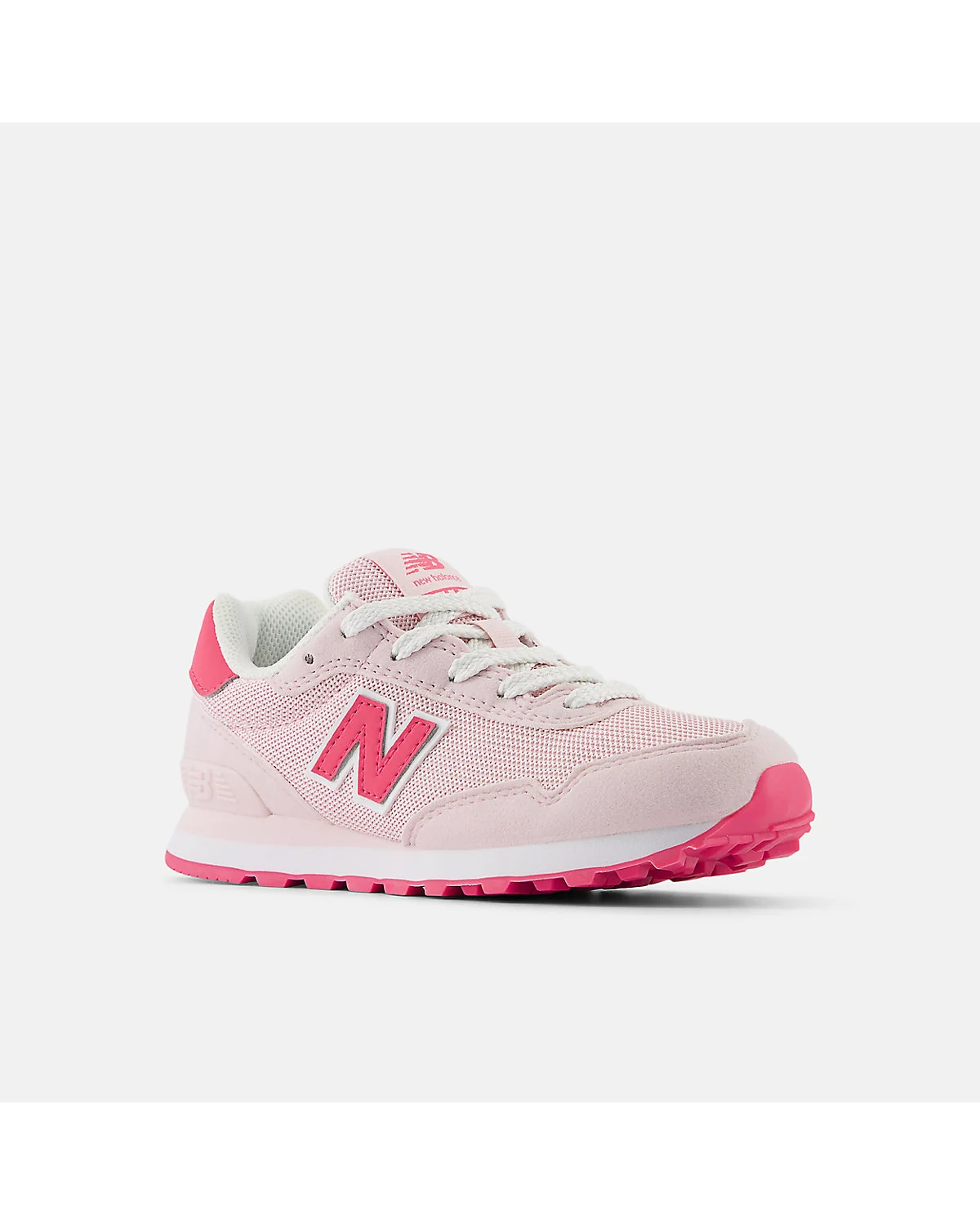 Кроссовки New Balance 515 розово-сахарные сбоку, вид в профиль.