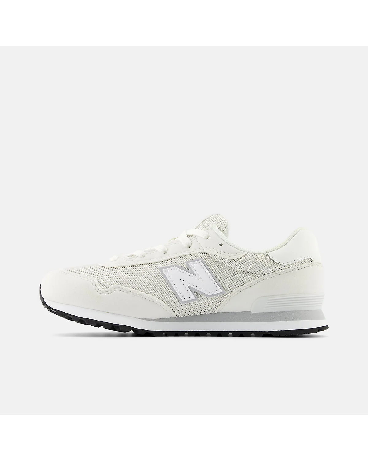 Подошва кроссовок New Balance 515 серебристо-белых с чёрным рисунком