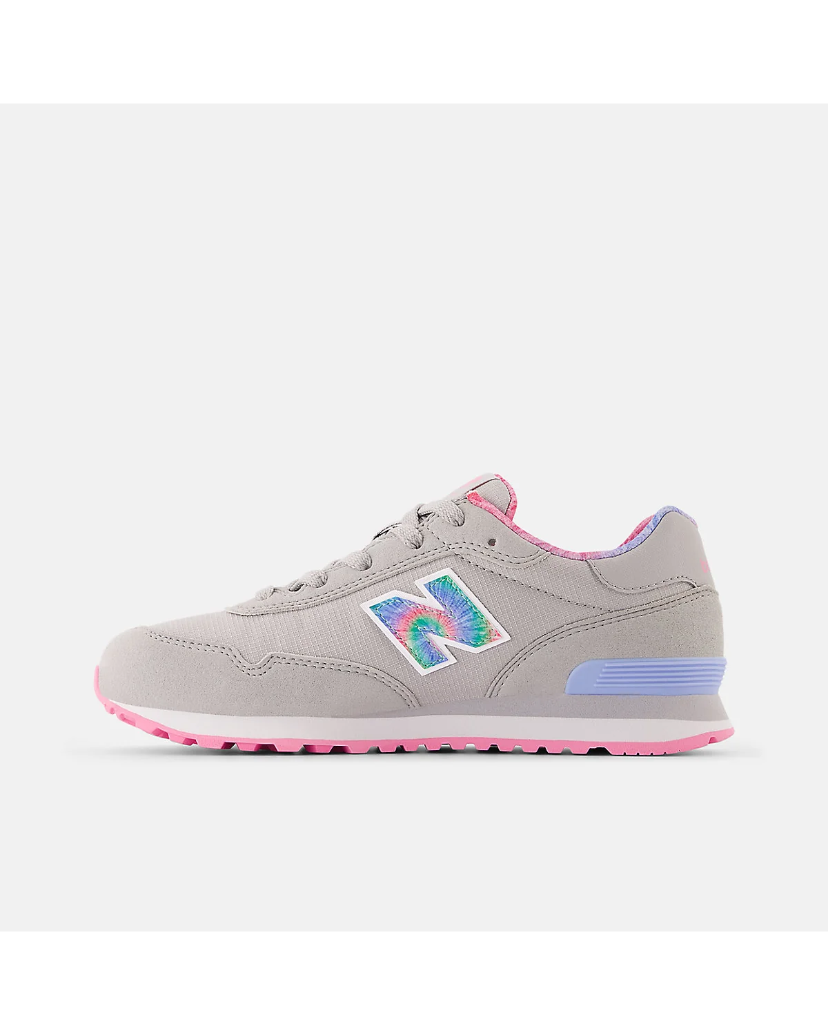 Розовая подошва детских кроссовок New Balance 515 с голографическим элементом