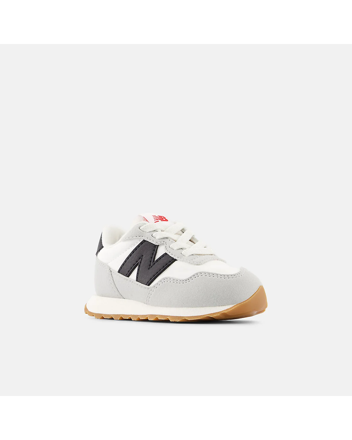 Кроссовки New Balance 237 Bungee белый с серыми вставками, фронтальный вид