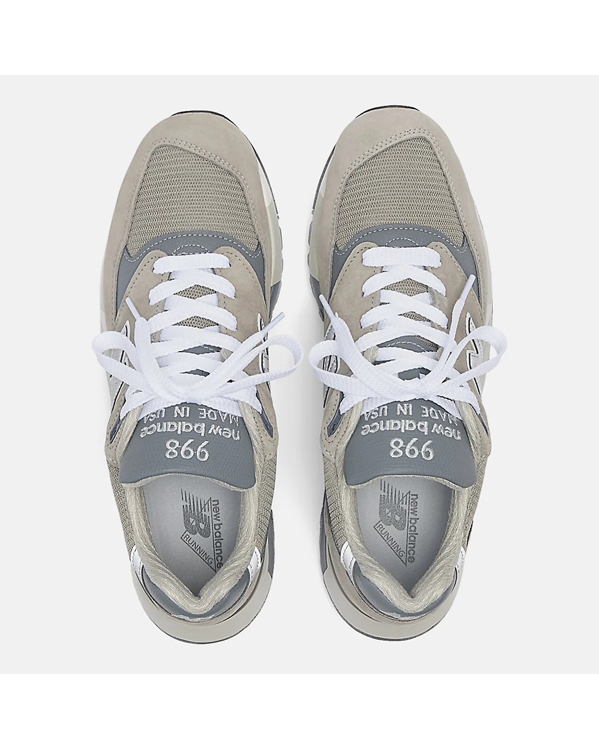 Вид сверху серых кроссовок New Balance 998 Core, видна подошва