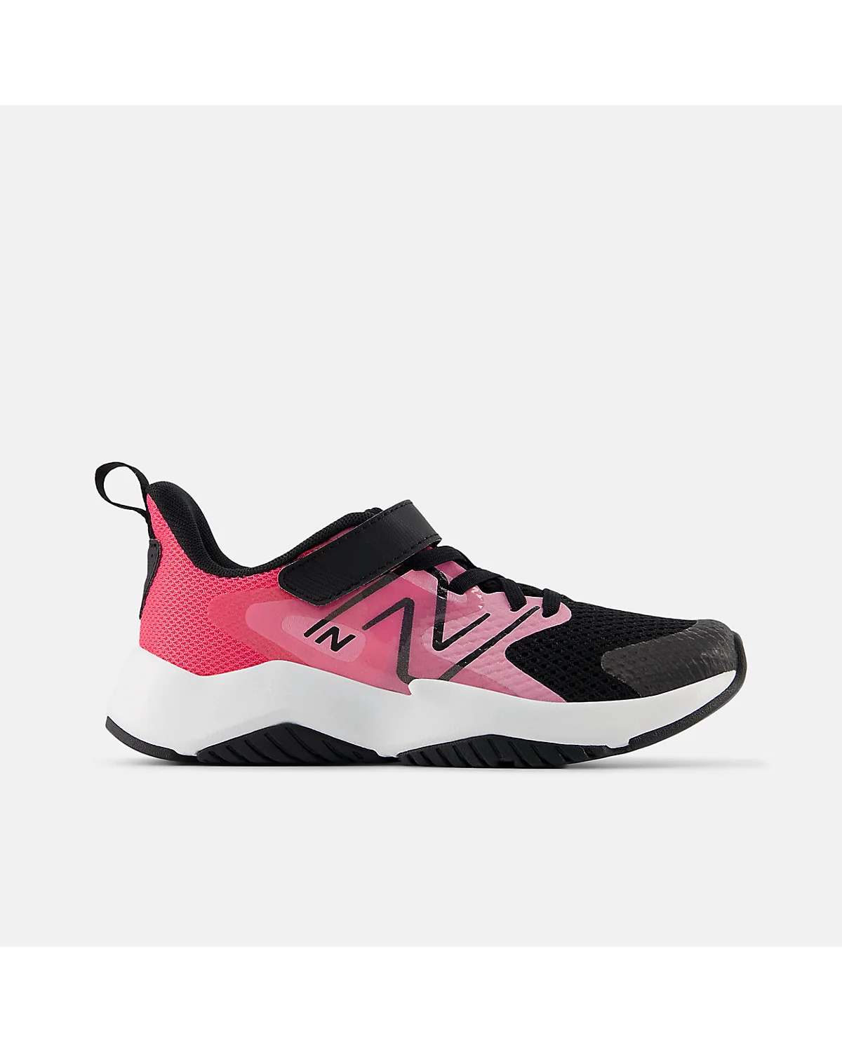 Кроссовки New Balance Rave Run v2 ярко-розовые с чёрным, вид сбоку