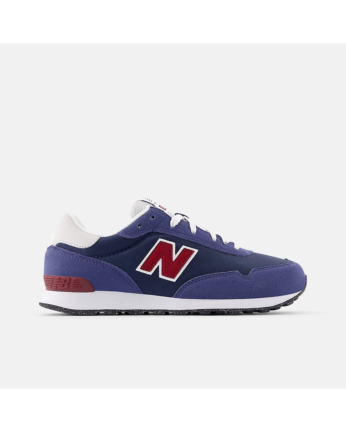 Голубые кроссовки New Balance 515 с красным акцентом, вид сбоку
