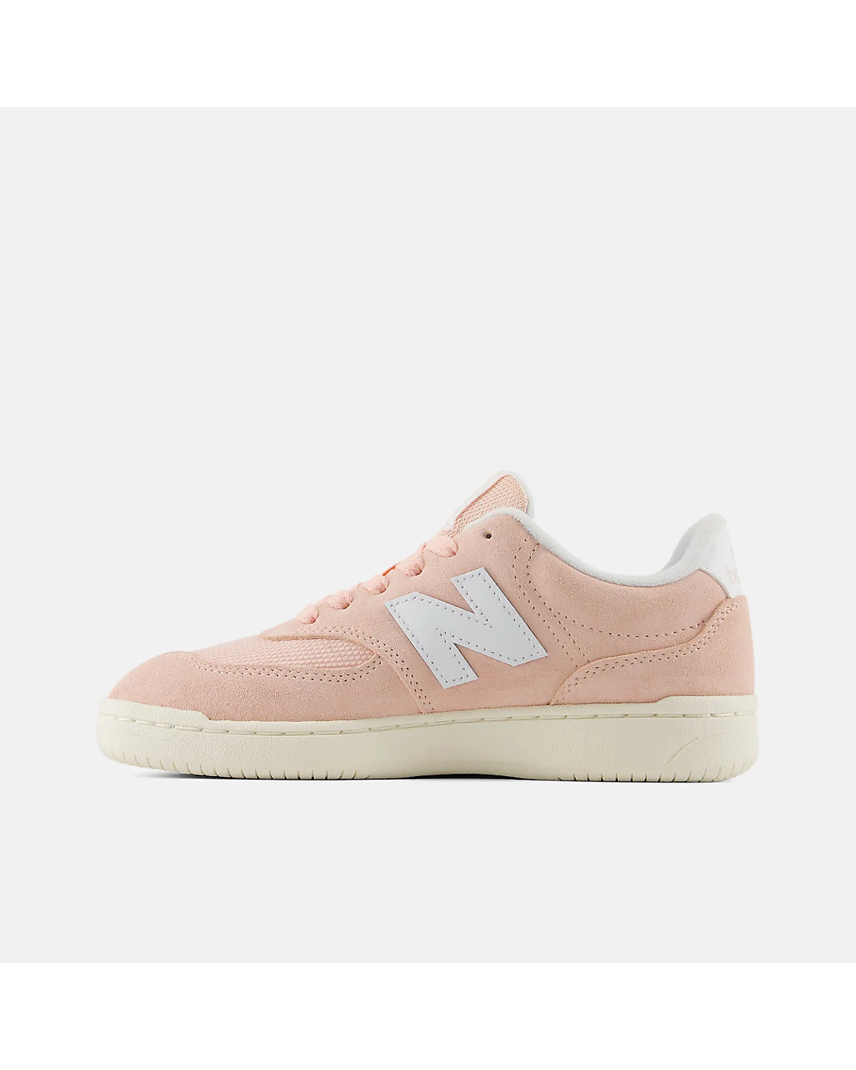 Подошва розовых детских кроссовок New Balance B80 кремового цвета
