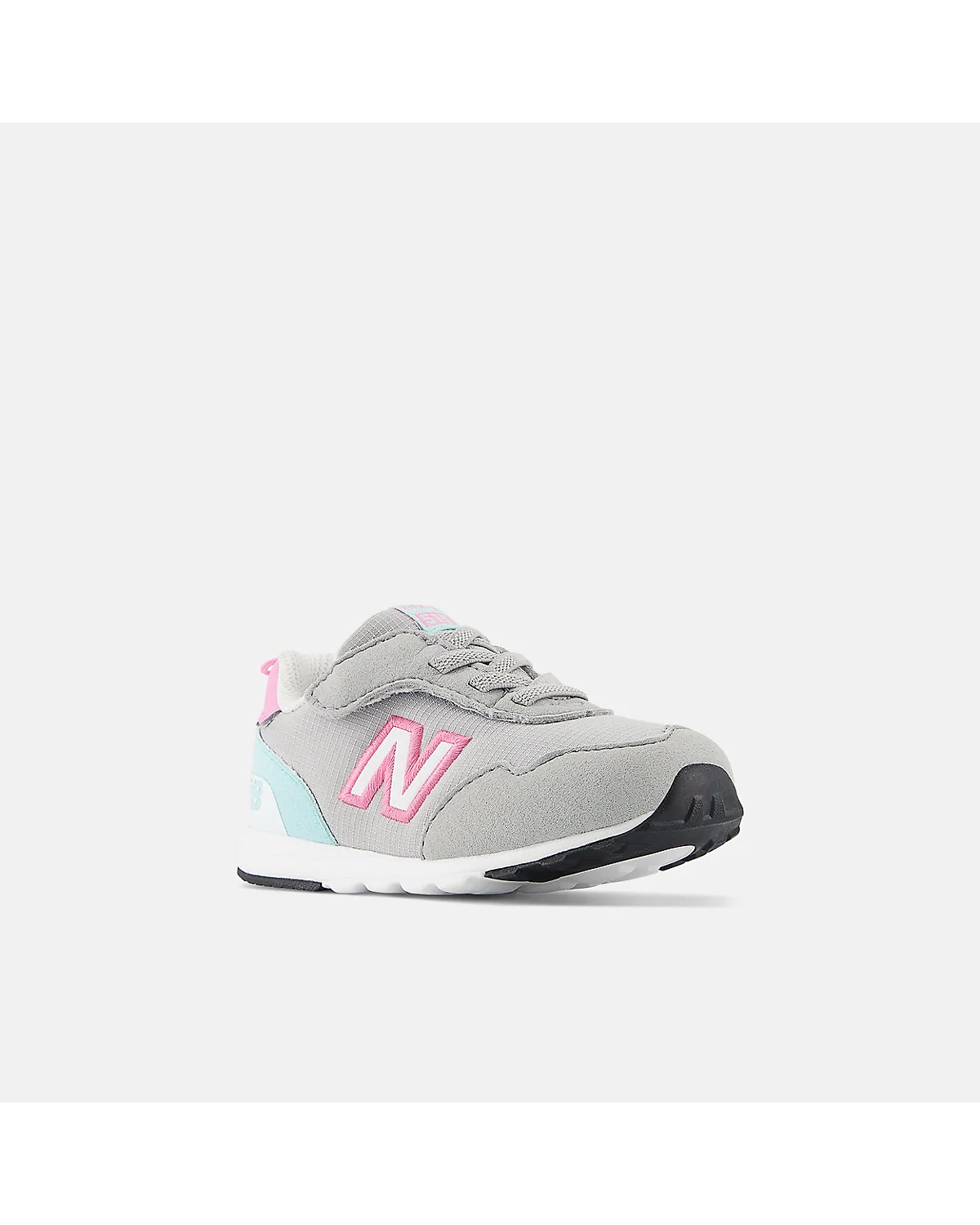 Серые кроссовки New Balance 515 для малышей, ракурс спереди.