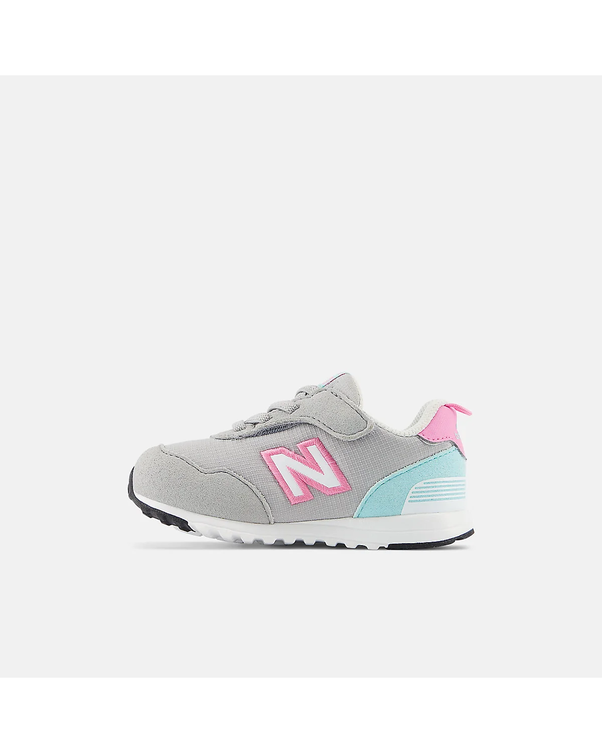 Детские кроссовки New Balance 515 на липучке серые, другой ракурс.