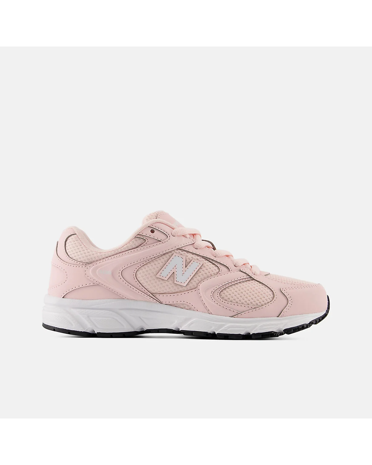 Розовые кроссовки New Balance 408 для девочек, боковой профиль.