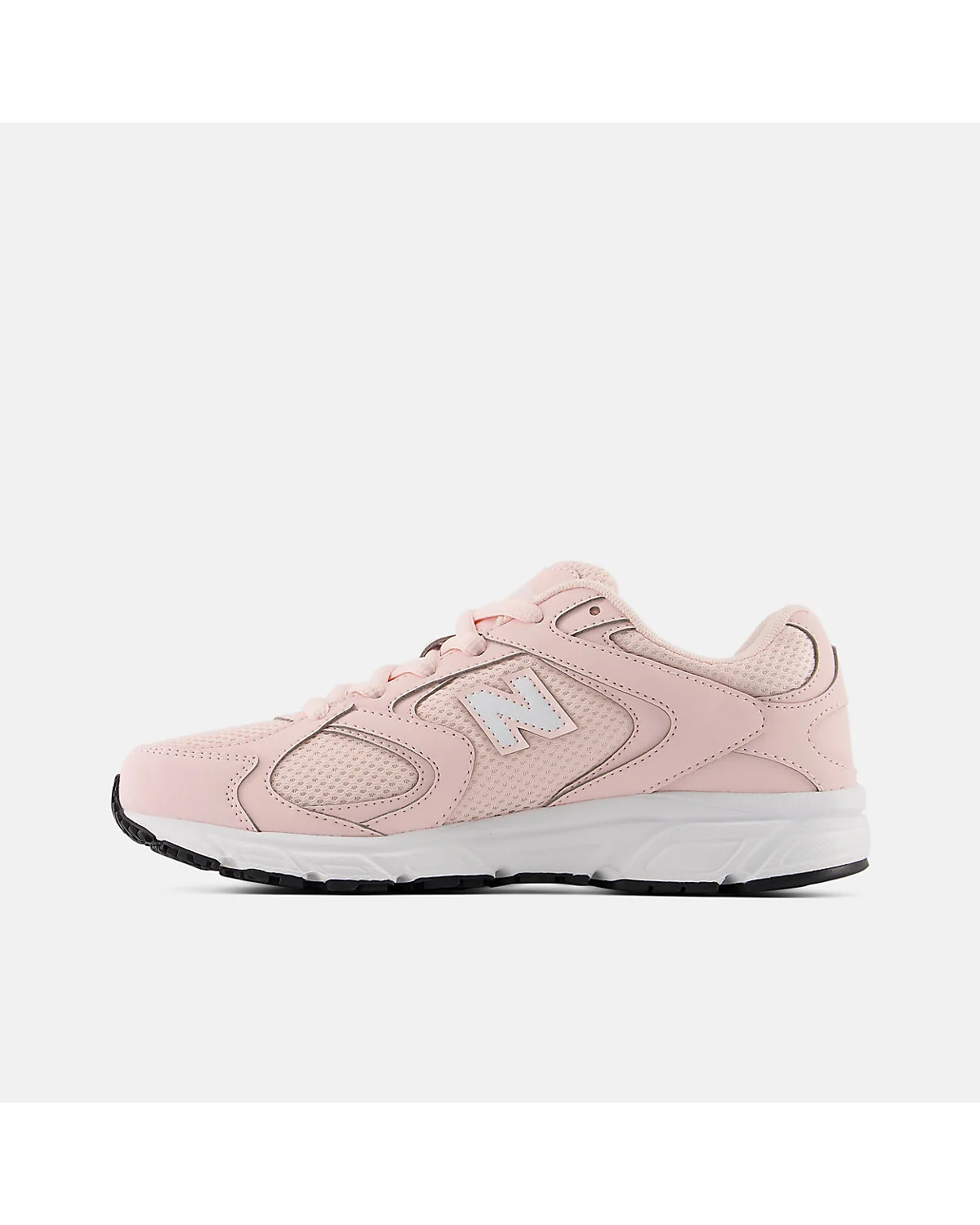Детские кроссовки New Balance 408 розовые, боковой вид сбоку.