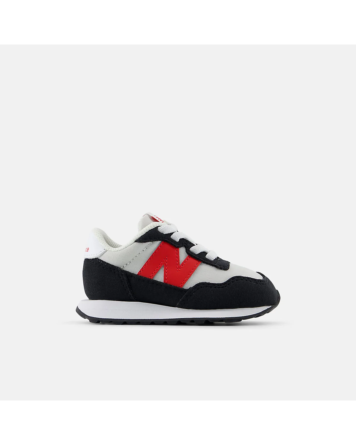 Детские кроссовки New Balance 237 серые с красным, вид спереди