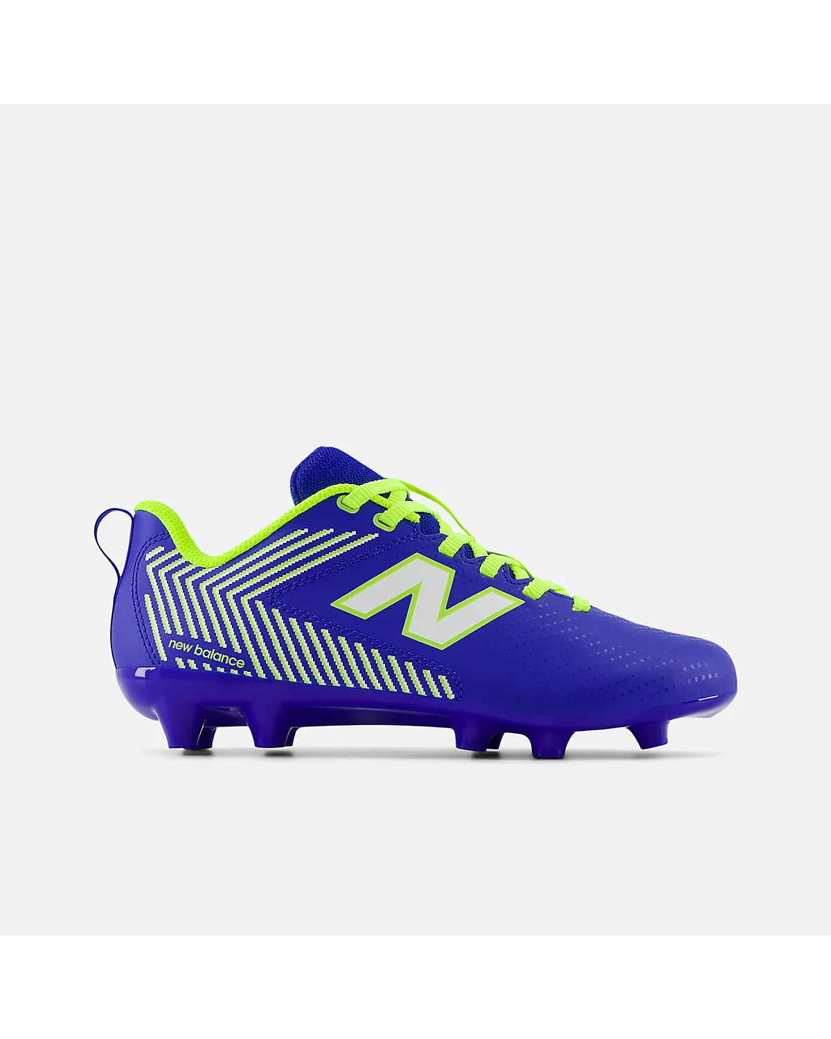 Детские футбольные бутсы New Balance Rush v5 Jr синие, вид спереди